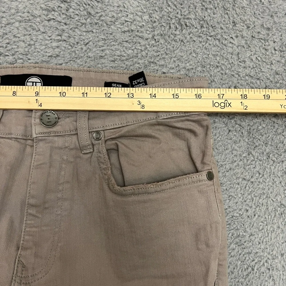 Jordan Craig Sean Jeans Mens 30x32 Tan Excellent Distressed Moto‎ Ankle Zip